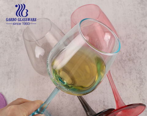 Bicchiere da vino economico da 400 ml, colori personalizzati, calici in vetro, calici da vino rosso in stile unico