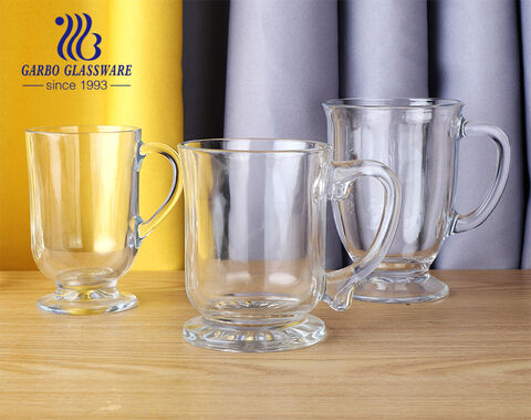 Big size Tea mug glass cup with handle in 510ml for hotel and restaurant  Manufacturer China