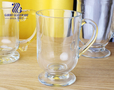 Big size Tea mug glass cup with handle in 510ml for hotel and restaurant