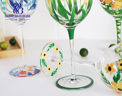 High-end large volume 560ml gin glass with Hand Painted Goblet 