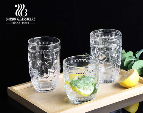 Glass Water Cup With Handle Embossed Glass Coffee Cups Heat - Temu