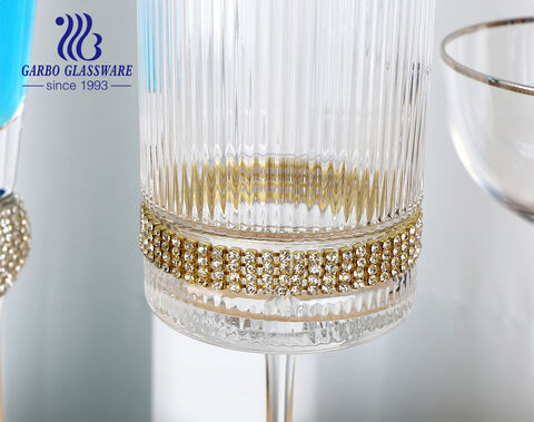 Garbo Gold Rhinestone Diamond Studded Red Wine Glasses Luxury Champagne Glass Gift Glass Goblets 