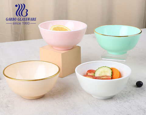 Luxury 250ml Spray Color Glass Bowls with Golden Rim for Pre Snack