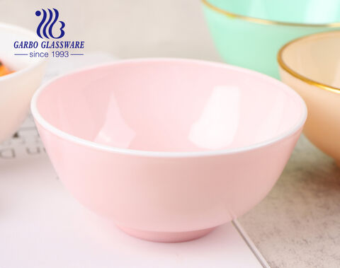Luxury 250ml Spray Color Glass Bowls with Golden Rim for Pre Snack