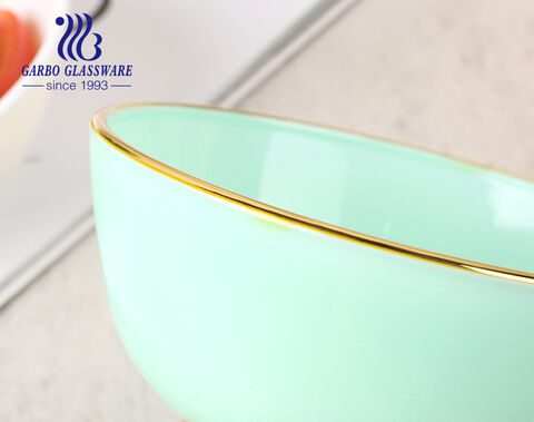 Luxuriöse 250-ml-Sprayfarbe-Glasschalen mit goldenem Rand für Pre-Snack