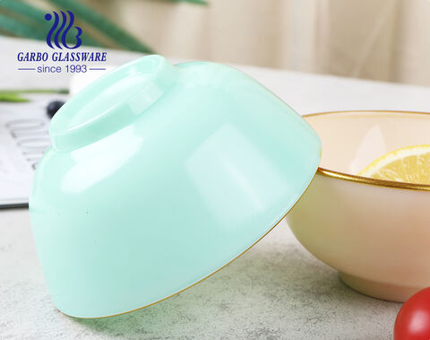Luxuriöse 250-ml-Sprayfarbe-Glasschalen mit goldenem Rand für Pre-Snack