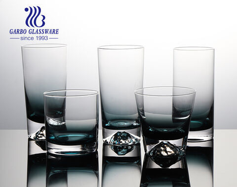 320 ml hochwertiges blaues Farbspray 2-teiliges Set bleifreies Kristall-Whiskyglas zum Verkauf