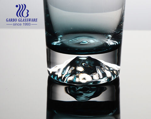320 ml de haute qualité bleu couleur spray 2 pcs ensemble verre de whisky en cristal sans plomb à vendre