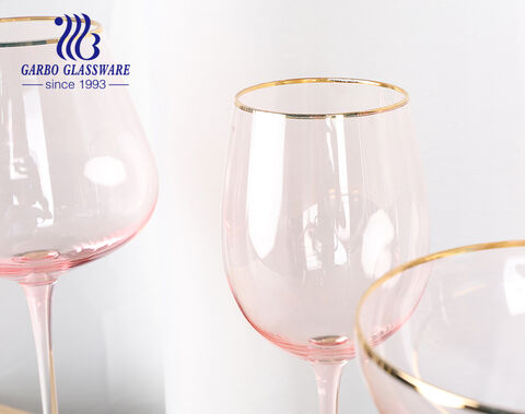 Роскошная десертная чашка для шампанского на 10 унций розового цвета с золотым ободком