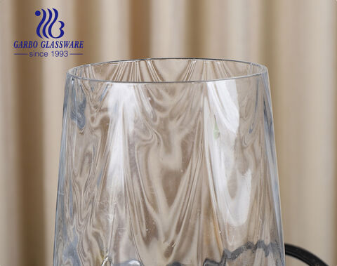 Vasos de whisky de diamante decorativos en relieve hechos a mano de alto estándar de 11 oz