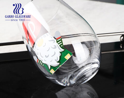 La decalcomania personalizzata promozionale di Natale soffiata a macchina progetta la tazza di vetro del regalo