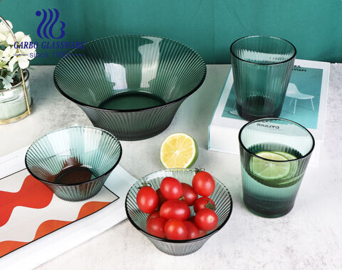 High-end mixing glass bowl and cup set for meal prepare and kitchen gift