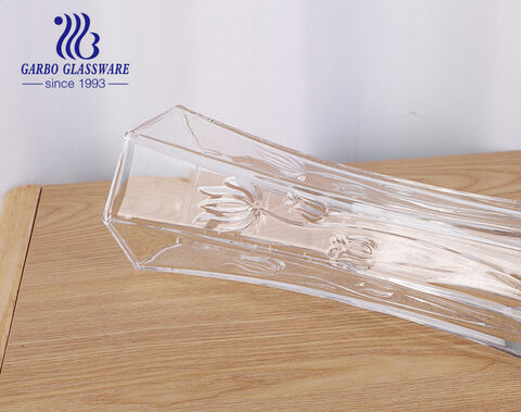 Auf Lager graviertes Design klassische Glasvase für Wohnkultur Europäische Glasblumenvasen