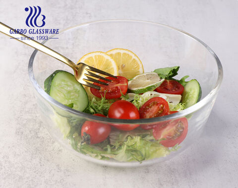 In stock 9 inch 2300ml 7 inch 1200ml 4.5 inch 320ml transparent glass salad bowls