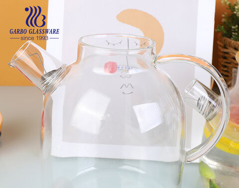 1000ml High borosilicate heat resistant glass teapot with bamboo lid