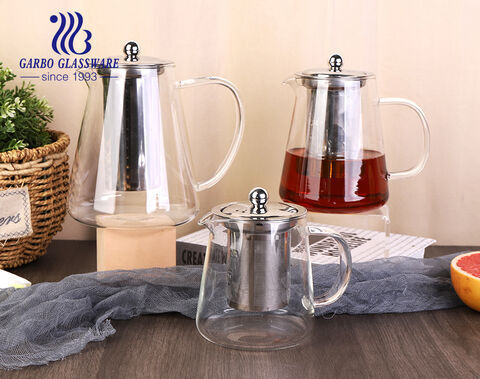 550 ml heiße Teekanne aus klarem Borosilikatglas für eine Person mit Teesieb