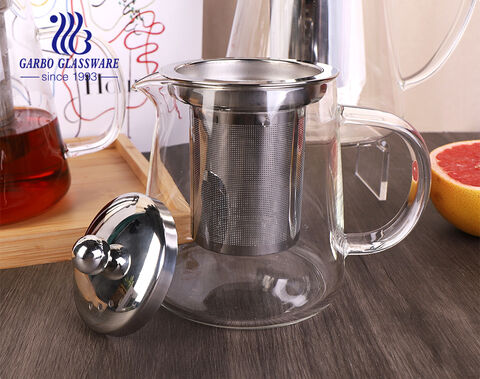 550ml cho một người trà nóng thủy tinh borosilicat trong suốt Bình đun nước có bộ truyền nhiệt