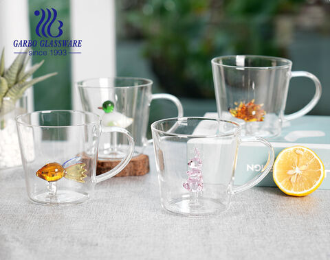 Cốc cà phê và trà thủy tinh borosilicate nhiều kích cỡ với các nhân vật hoạt hình thủ công thủ công