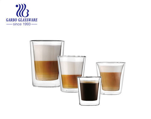 Выбранные горячие продажи моделей кофейных чашек из боросиликатного стекла с двойными стенками