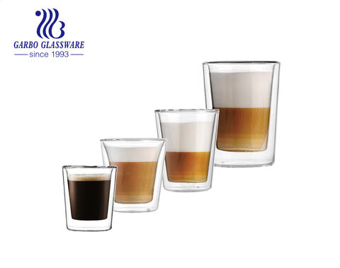 Tazas de café de vidrio de borosilicato de doble pared, gran oferta, modelos seleccionados