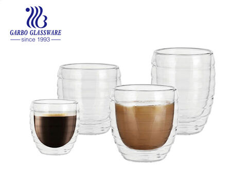 70ml 2.5oz mini size high borosilicate double wall glass espresso coffee cup
