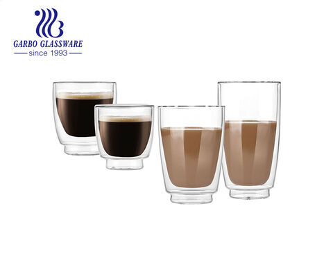 5oz 135ml cốc cà phê espresso đôi tường kích thước nhỏ cốc thủy tinh borosilicate cao