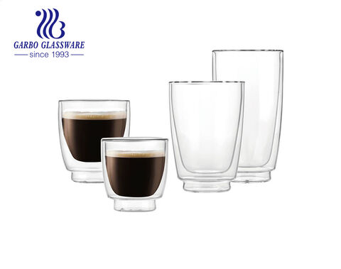 5 Unzen 135 ml kleine doppelwandige Espresso-Kaffeetasse aus hohem Borosilikatglas