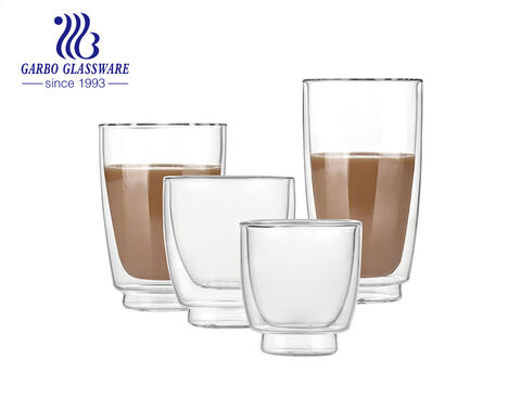 Bicchiere da 5 once 135 ml a doppia parete per caffè espresso in vetro borosilicato alto