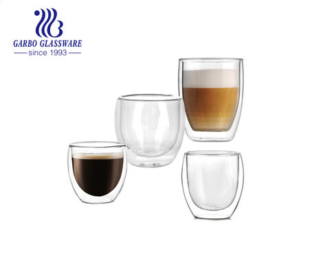 100ml-200ml small size borosilicate glass double wall expresso glass cups