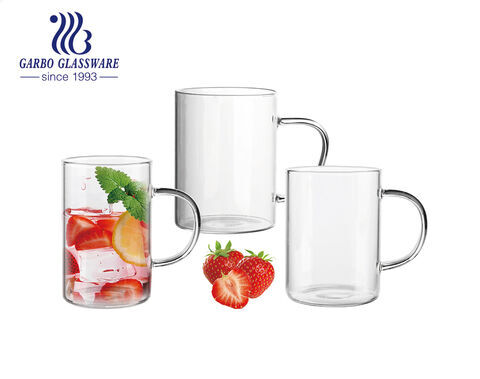 16 oz Zylinder-Eistee-Glasbecher mit Griff Office Latte-Becher