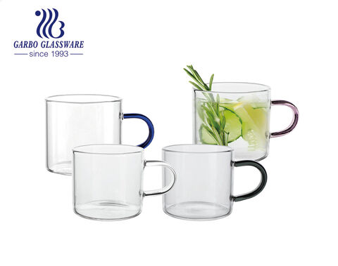 16 oz Zylinder-Eistee-Glasbecher mit Griff Office Latte-Becher