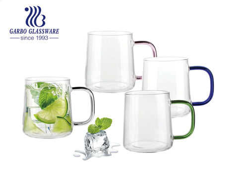 16 oz Zylinder-Eistee-Glasbecher mit Griff Office Latte-Becher