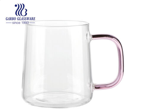 Presentes de caneca de suco de vidro de parede única de base grande de 10 onças para casa e café