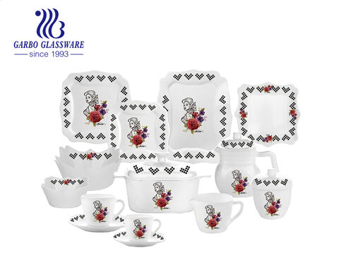Luxury 58 Pieces Service for 6 Dinnerware Set Customized Decal Design