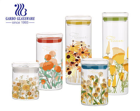 Bocaux de conservation en verre borosilicaté transparent en 5 tailles