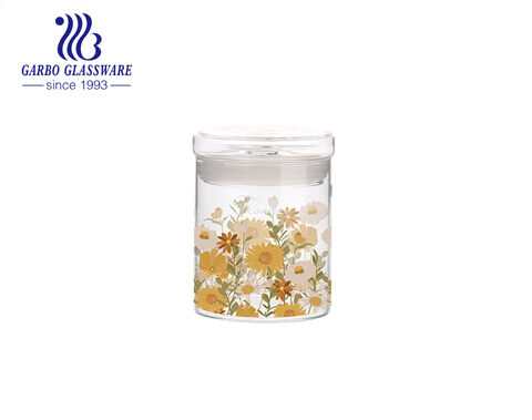 Transparent borosilicate glass storage canister jars in 5 sizes