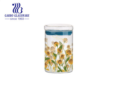 Transparent borosilicate glass storage canister jars in 5 sizes