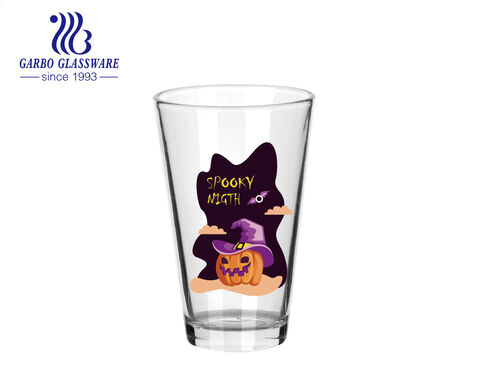 Halloween design glass tumblers customized designs highball glass cups 