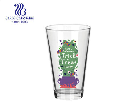 Halloween design glass tumblers customized designs highball glass cups 