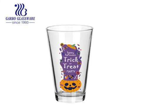 Halloween design glass tumblers customized designs highball glass cups 