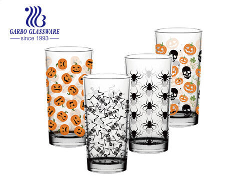 240 ml 8 oz Halloween décalque design verre gobelet à eau tasse en verre highball