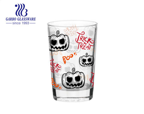 240ml 8oz  Halloween decal design glass water tumbler highball glass cup