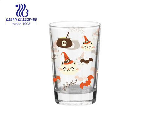 240ml 8oz  Halloween decal design glass water tumbler highball glass cup