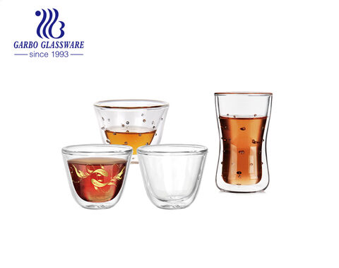 Middle East Arabic style double wall borosilicate glass cawa tea cup