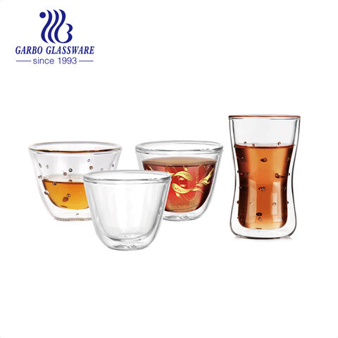 Luxury 2OZ Heat Resistant Double Wall Glass Coffee Cup