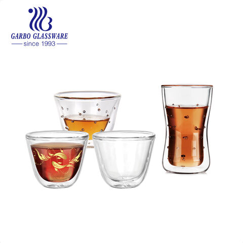 Luxury 2OZ Heat Resistant Double Wall Glass Coffee Cup