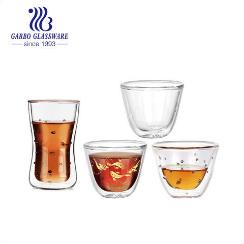 Luxury 2OZ Heat Resistant Double Wall Glass Coffee Cup