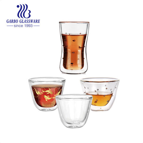 Luxury 2OZ Heat Resistant Double Wall Glass Coffee Cup