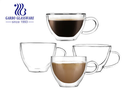 Tazas de café con aislamiento de doble pared de alto borosilicato (juego de 2)