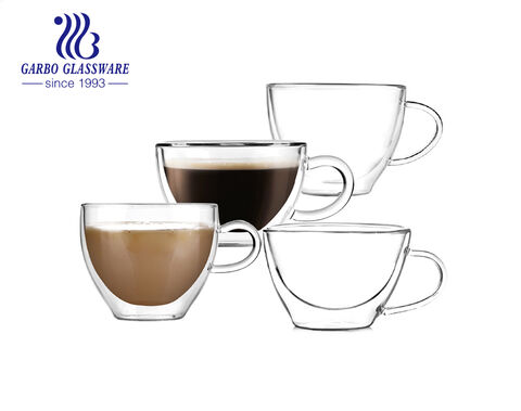 Canecas de café com isolamento térmico de parede dupla de alto borosilicato (conjunto de 2)